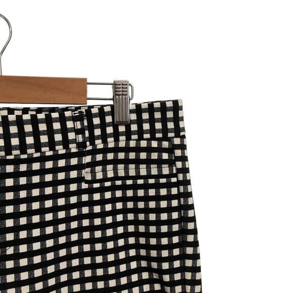 Banana Republic Sloan Fit Ankle Pants Black White Plaid Size 2 - Picture 2 of 7